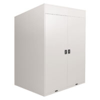 Abschließbare Fahrradgarage für 2 Räder aus Metall hellgrau 213x158x125 cm