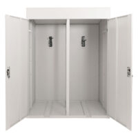 Abschließbare Fahrradgarage für 2 Räder aus Metall hellgrau 213x158x125 cm