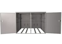 Fahrradgarage für 4 Räder aus Metall mit Regal abschließbar hellgrau