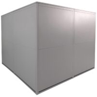 Fahrradgarage für 4 Räder aus Metall mit Regal abschließbar hellgrau