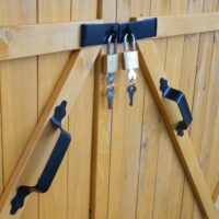 Abschließbare Fahrradgarage aus Metall braun 152x184x98 cm