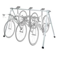 Ausziehbarer Fahrradständer aus Metall silber pulverbeschichtet 114x170x114 cm