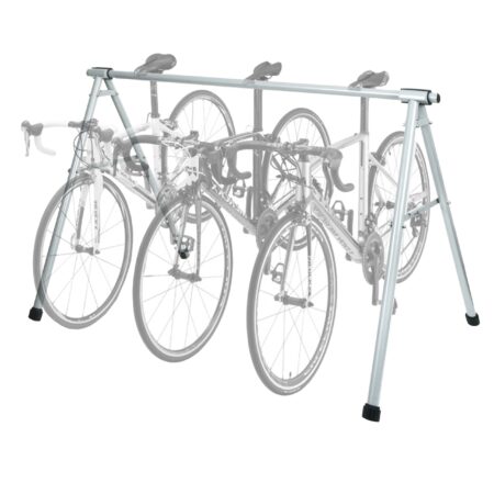 Ausziehbarer Fahrradständer aus Metall silber pulverbeschichtet 114x170x114 cm