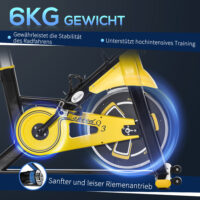 Höhenverstellbarer Fahrradtrainer mit LCD-Display.