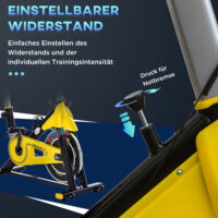 Höhenverstellbarer Fahrradtrainer mit LCD-Display.