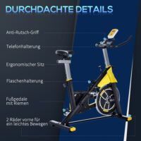 Höhenverstellbarer Fahrradtrainer mit LCD-Display.