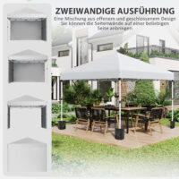 Faltpavillon 3x3m mit 2 Seitenwänden.