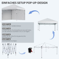 Faltpavillon 3x3m mit 2 Seitenwänden.