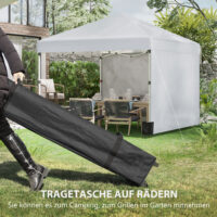 Faltpavillon 3x3m mit 2 Seitenwänden.