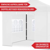 Weißer 3x3 m Popup-Faltpavillon mit stabiler Pergola-Konstruktion, ideal für Garten und Events.