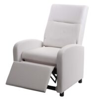 Fernsehsessel Relaxsessel klappbar Kunstleder 99x70x75cm weiss