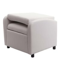 Fernsehsessel Relaxsessel klappbar Kunstleder 99x70x75cm weiss