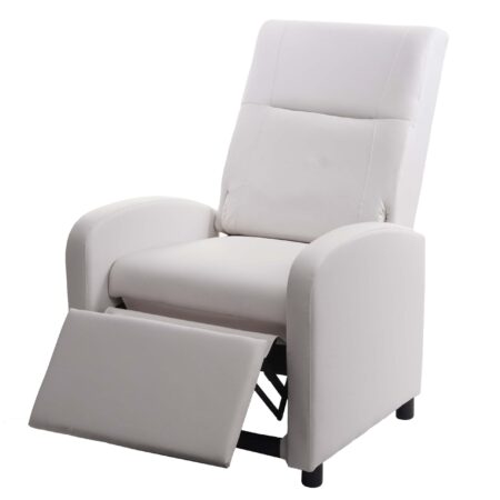 Fernsehsessel Relaxsessel klappbar Kunstleder 99x70x75cm weiss