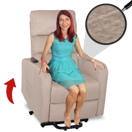 Fernsehsessel Relaxsessel Aufstehhilfe elektrisch Chenille creme