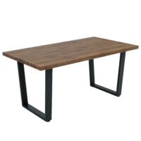 Esszimmertisch Küchentisch Esstisch Industrial MDF Metall 160x90cm Walnuss-Optik