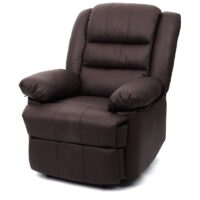 Fernsehsessel Relaxsessel Leder Kunstleder 101x87x100cm braun