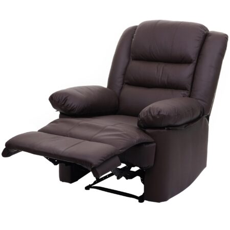 Fernsehsessel Relaxsessel Leder Kunstleder 101x87x100cm braun
