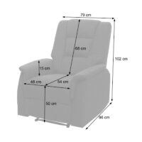Fernsehsessel Relaxsessel Massage Wärmefunktion 102x79x96cm grau