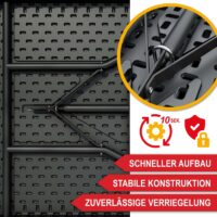 Kunststoff-Bierzeltgarnitur mit Holzoptik, wetterfest und klappbar.