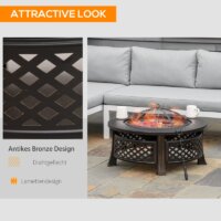 Feuerschale mit Grill und Funkenschutz Ø 81cm