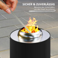 Feuerschale rauchfrei für Garten Edelstahl schwarz