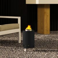 Feuerschale rauchfrei für Garten Edelstahl schwarz