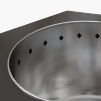 Feuerschale Feuerstelle mit Schürhaken für Garten silber schwarz