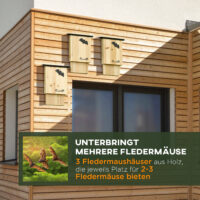 Fledermaushaus Set wetterfest für Garten und Balkon aus Holz