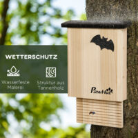 Fledermaushaus Set wetterfest für Garten und Balkon aus Holz