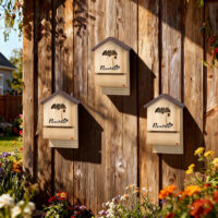 Fledermauskasten Set zum Aufhängen für den Garten aus Holz