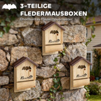 Fledermauskasten Set zum Aufhängen für den Garten aus Holz