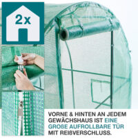 Großes Foliengewächshaus (300x200x600cm), stabil und wetterfest für Ihren Garten.