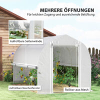 Foliengewächshaus UV-beständig mit Stahlrahmen für Garten 3x2x2m