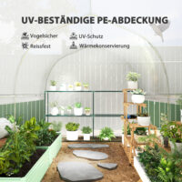 Foliengewächshaus UV-beständig mit Stahlrahmen für Garten 3x2x2m
