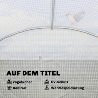 Foliengewächshaus gross rollbar mit Regalen und Netzfenstern