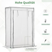 Foliengewächshaus winterfest klein mit Tür und Stahlrahmen