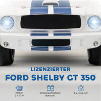 Elektroauto Ford Shelby für Kinder 12V mit Fernbedienung LED und Musik weiss