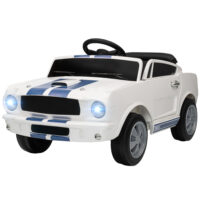 Elektroauto Ford Shelby für Kinder 12V mit Fernbedienung LED und Musik weiss