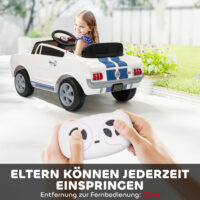 Elektroauto Ford Shelby für Kinder 12V mit Fernbedienung LED und Musik weiss