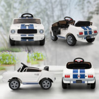 Elektroauto Ford Shelby für Kinder 12V mit Fernbedienung LED und Musik weiss
