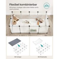 Robustes Freigehege mit Bodenplatten für Kleintiere und Kaninchen.