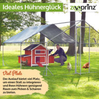 Riesiges Freigehege mit sicherem Zaun für Tiere im Garten.