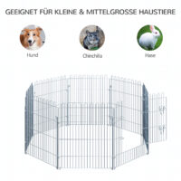8-teiliges Freilaufgehege für Haustiere, 63x76cm.