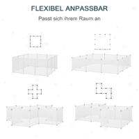 Weißes DIY Freilaufgehege für kleine Haustiere, 105x105cm.