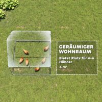 Freilaufgehege wetterfest abschliessbar mit UV-Schutz für Hühner Stahl