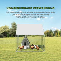 Freilaufgehege wetterfest abschliessbar mit UV-Schutz für Hühner Stahl