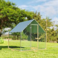 Freilaufgehege wetterfest abschliessbar mit UV-Schutz für Hühner Stahl