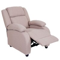 Fernsehsessel Relaxsessel Liegesessel Stoff creme-grau