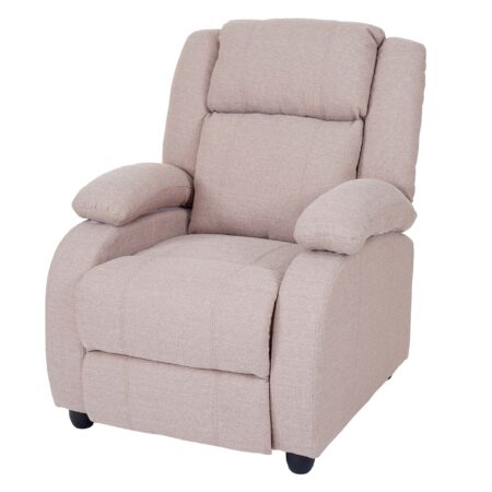 Fernsehsessel Relaxsessel Liegesessel Stoff creme-grau