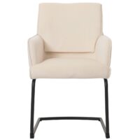Freischwinger Esszimmerstuhl Küchenstuhl Stoff Öko-Tex creme-beige